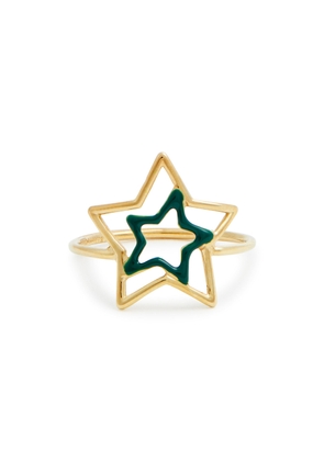 Aliita Estrella Star 9kt Gold Ring - Green