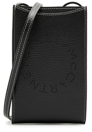 Stella Mccartney Logo Faux Leather Cross-body Phone Case - Black