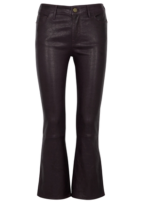 Frame Le Crop Mini Boot Leather Jeans - Plum - 28 (W28 / UK10 / S)