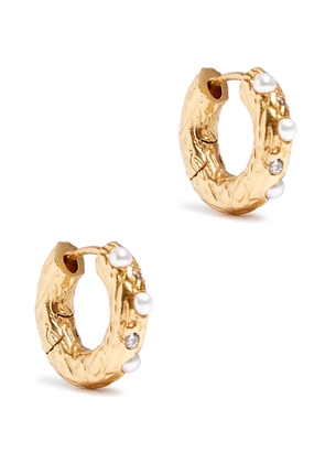 Anni LU Gem In A Hoop 18kt Gold-plated Hoop Earrings