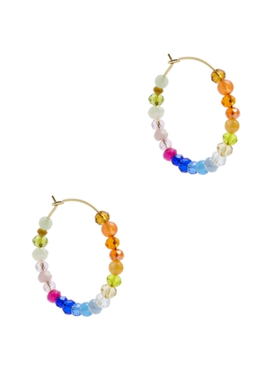 Anni LU Gili 18kt Gold-plated Beaded Hoop Earrings - Multicoloured 1