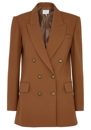 Frame Double-breasted Twill Blazer - Brown - 2 (UK6 / XS)