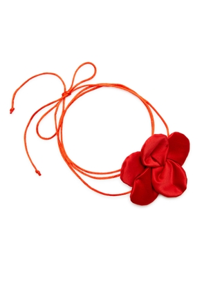Soriano Van Gaever Saga Flower Satin Neck tie - Red