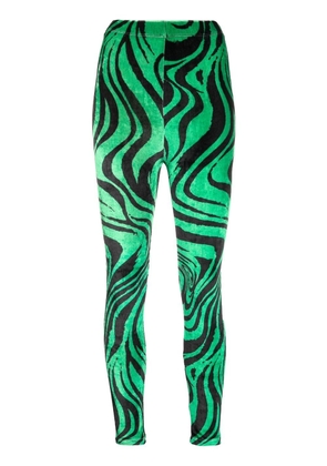 Philosophy Di Lorenzo Serafini zebra-print elasticated-waist leggings - Green