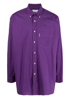 Valentino Garavani Pre-Owned 2000s box-pleat detail button-down shirt - Purple