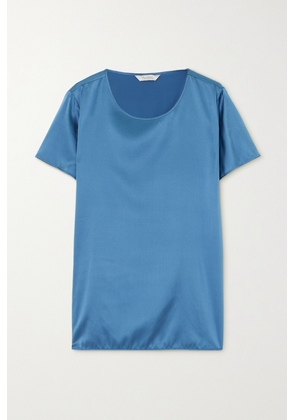 Max Mara - Leisure Cortona Silk-blend Satin T-shirt - Blue - UK 2,UK 4,UK 6,UK 8,UK 10,UK 12,UK 14,UK 16,UK 18