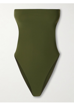 SAINT LAURENT - Strapless Cutout Swimsuit - Green - S,M,L