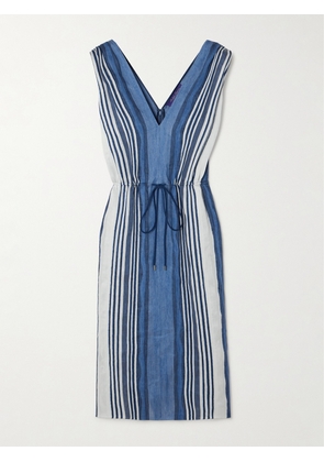 Ralph Lauren Collection - Pammela Striped Linen And Silk-blend Midi Dress - Blue - US4,US6,US8,US10