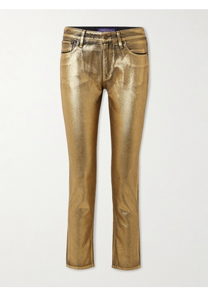 Ralph Lauren Collection - Metallic Coated Low-rise Skinny Jeans - Gold - 24,25,26,27,28,29,30,31,32