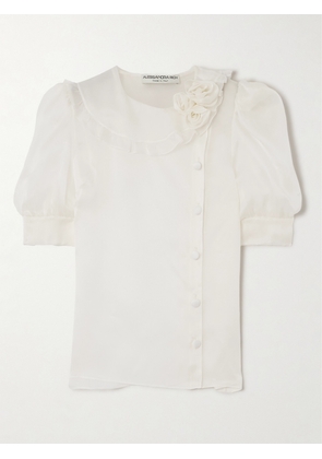 Alessandra Rich - Embellished Silk-organza Blouse - White - IT36,IT38,IT40,IT42,IT44