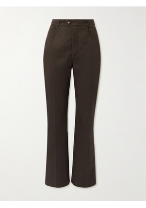 SAINT LAURENT - Cotton-twill Straight-leg Pants - Brown - 24,26,27,28