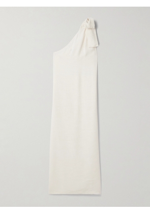 Lisa Marie Fernandez - Bow-detailed One-shoulder Woven Maxi Dress - White - 0,1,2,3,4