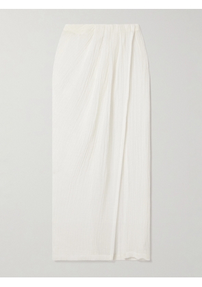 Lisa Marie Fernandez - Crinkled Linen-blend Gauze Maxi Skirt - White - 0,1,2,3,4