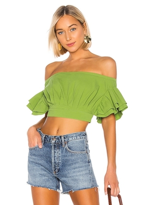 L'Academie The Claude Top in Green. Size S, XL, XS, XXS.