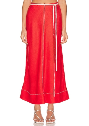 Bondi Born Messina Maxi Skirt in Red. Size M, XS.