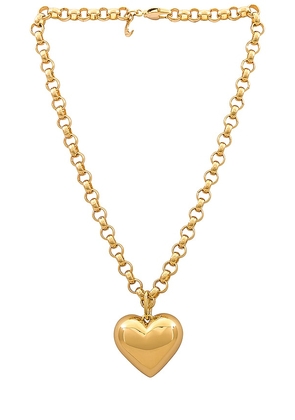 Lili Claspe Bubble Heart Necklace in Metallic Gold.
