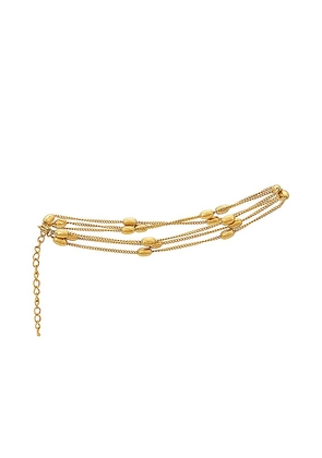 petit moments Hugh Anklet in Metallic Gold.