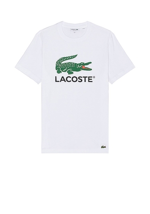 Lacoste Regular Fit Tee in White. Size 4, 5.