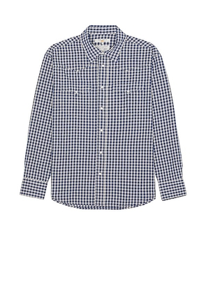 Nudie Jeans Sigge Gingham Cowboy Shirt in Blue. Size M, S, XL.
