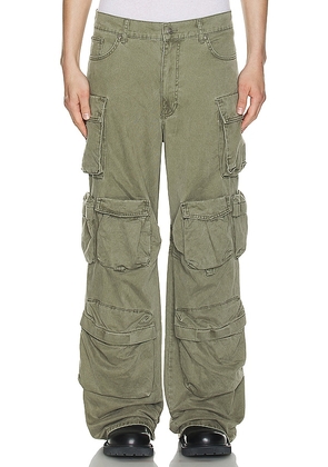 Jaded London Voltage Colossus Cargo Pants in Green. Size 32, 34, 36.