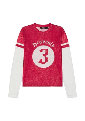 Jaded London Double Layer Varsity Top in Red. Size L, S, XL.