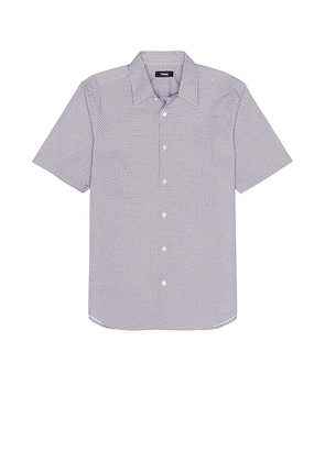 Theory Irving Optical Tile Shirt in Lavander. Size S.