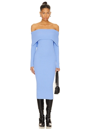 superdown Loraine Midi Dress in Blue. Size L, S, XS.