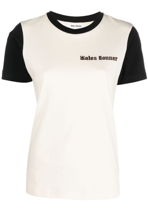 Wales Bonner logo-embroidered T-shirt - Neutrals