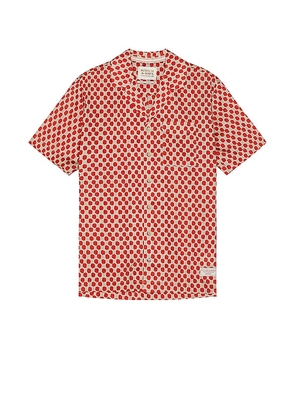 Scotch & Soda Printed Short Sleeve Shirt in Red. Size M, S, XL/1X.