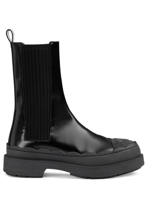 Gucci Interlocking G-logo leather boots - Black