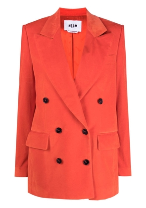MSGM double-breast cotton blazer - Orange