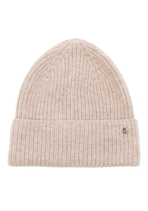 Ted Baker logo-plaque ribbed beanie - Pink