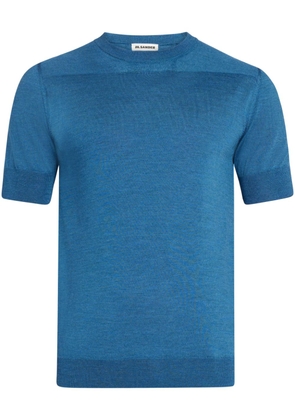 Jil Sander fine-knit crew-neck T-shirt - Blue