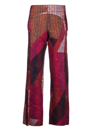 VITELLI patchwork-print straight-leg trousers - Pink