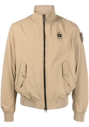 Blauer logo-patch zip-fastening jacket - Green