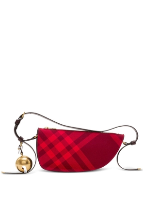 Burberry mini Shield check-pattern shoulder bag - Red