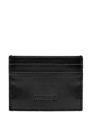 Uma Wang debossed-logo leather cardholder - Black