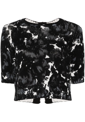 Nº21 floral-print chunky-knit jumper - Black