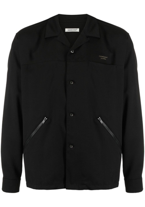 Undercover logo-embroidered button-up overshirt - Black