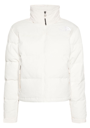 The North Face logo-embroidered puffer jacket - White