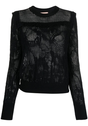TWINSET perforated knitted jumper - Black