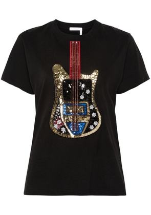 Chloé guitar-embellished T-shirt - Black