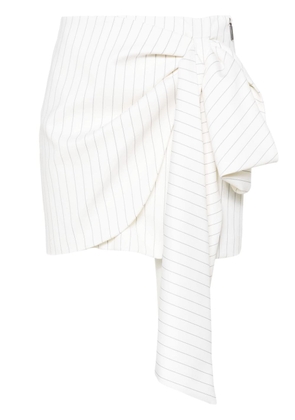 MSGM bow-detail pinstriped miniskirt - White