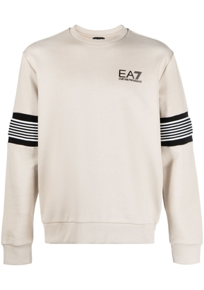 Ea7 Emporio Armani logo-print jersey sweatshirt - Brown