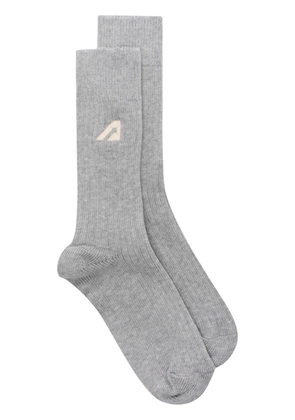 Autry logo-embroidered crew sockls - Grey