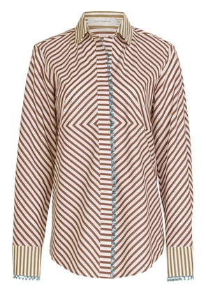 Silvia Tcherassi Melissa striped cotton blouse - Brown