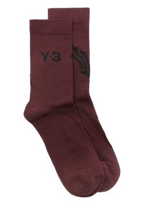 Y-3 x Adidas logo intarsia-knit socks - Red