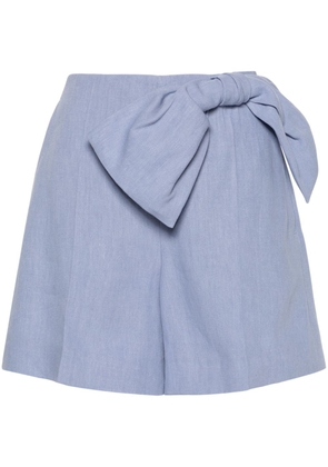 Chloé bow-detailed high-rise shorts - Blue