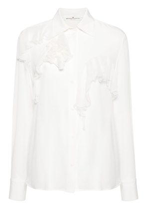Ermanno Scervino ruffled satin silk shirt - White