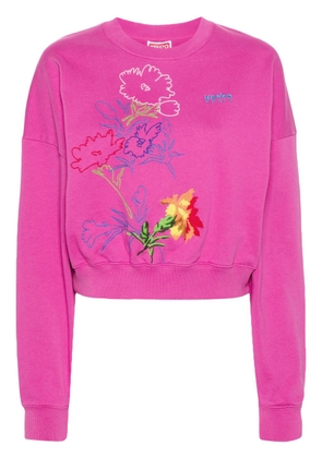Kenzo Drawn Flowers cotton sweatshirt - Pink